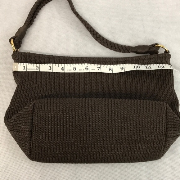 LINA Crocheted brown with braided handle purse - Picture 4 of 8